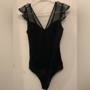 Black lace body suit